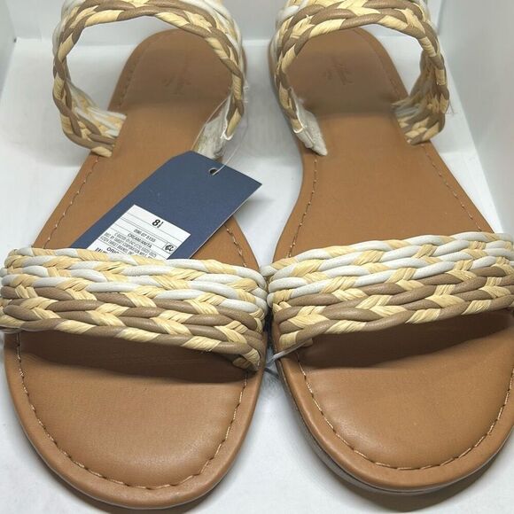 Universal Thread Women's Anita Basketweave Two-Band Slide Sandals Size 8 1/2 - Picture 1 of 5